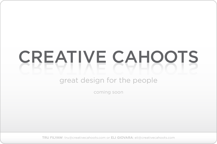 Creative Cahoots | great design for the people | coming soon
